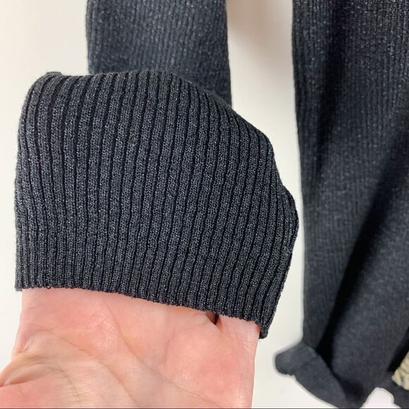 Faux Ribbed Cardigan Metallic Black August Silk - Picture 10 of 10